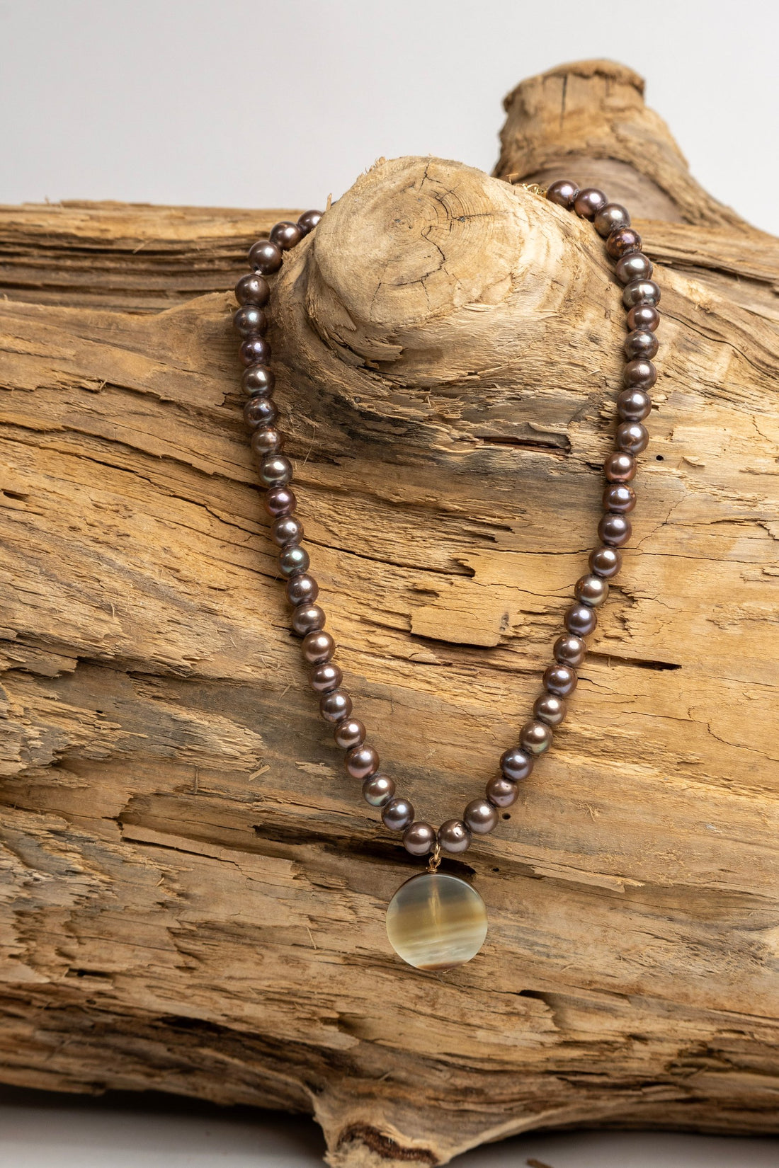 2 Strand Pearl Set with beautiful 7/8mm brown/purple hue Pearls