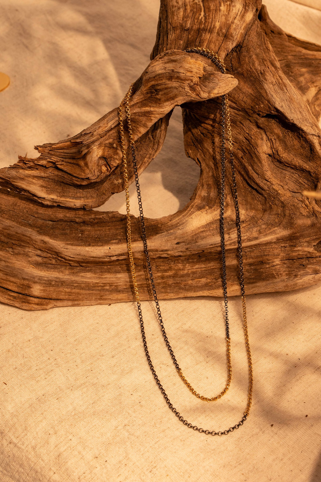 Two Tone Mix Necklace, 36" in Length