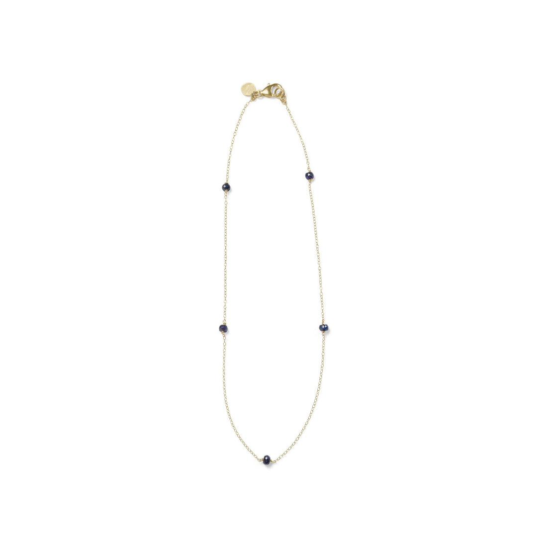 5 Station Raw Sapphire Stone Necklace