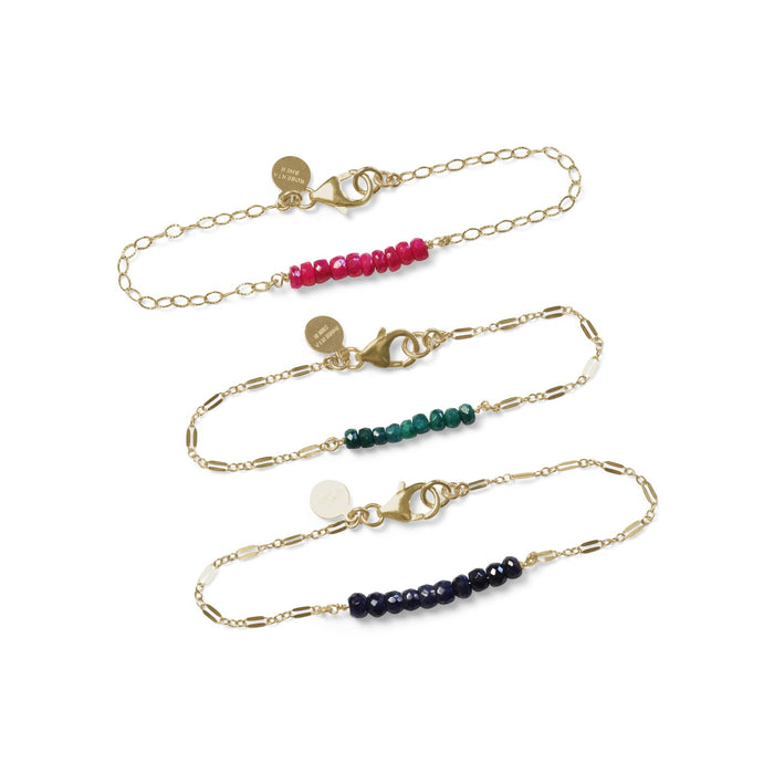 Raw Sapphire Stone Bracelet 0n a 7" Gf Chain