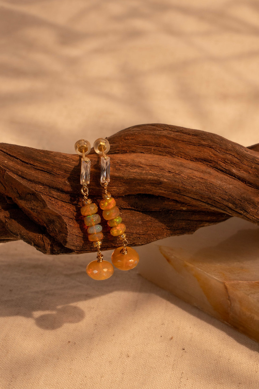 Fire Opal Drop Earrings