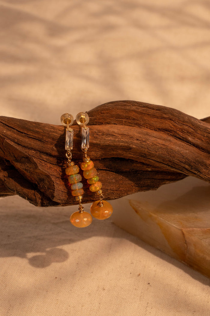 Fire Opal Drop Earrings