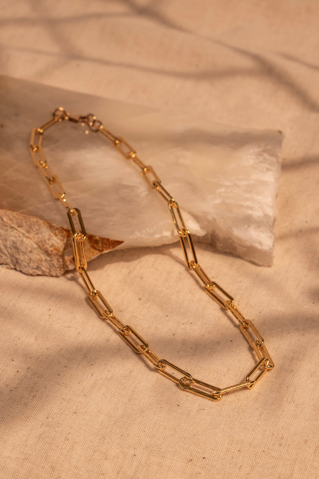 Classic Paperclip Chain Necklace in Gold Filled 15.5" in Length