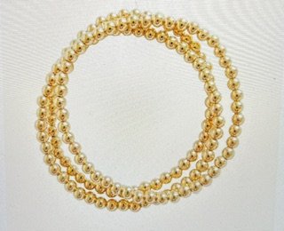 3 Stack of 14Kt Gold Fill Bead Bracelets
