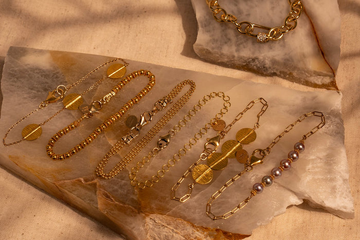 14 and 18Kt Gold Bracelet Collection