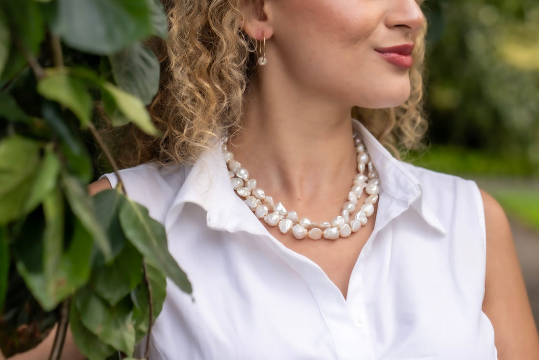 2 Strands of Baby Baroque Pearl Necklace