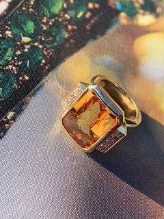 14 Ct Citrine and Diamond Ring