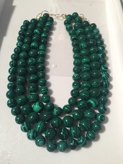 4 Strand Gem Grade Malachite Necklace