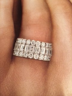 Platinum 3 Row Diamond Eternity Band