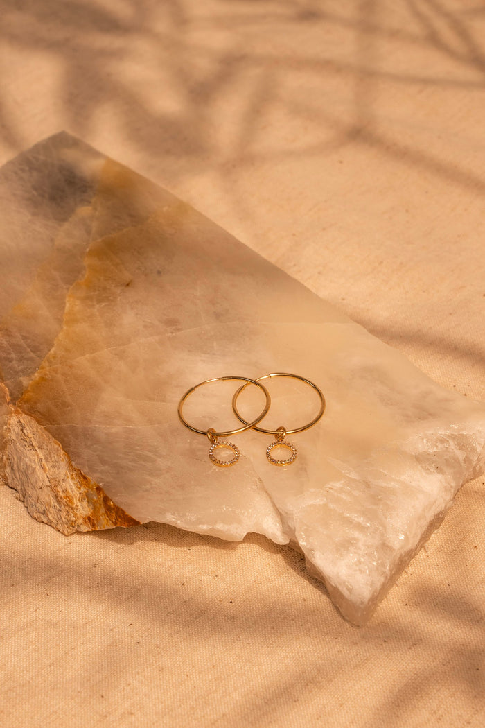 50mm Infinity Hoops with Open Pave Circle