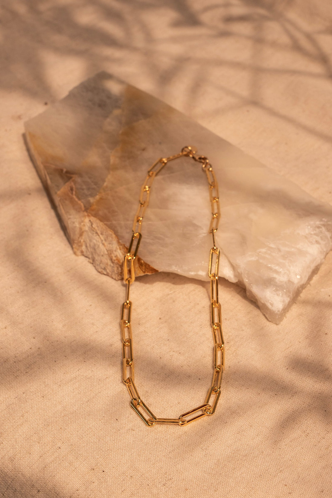 Classic Paperclip Chain Necklace in Gold Filled 15.5" in Length