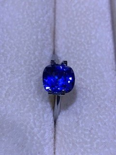 Custom - 3 Ct Natural Sapphire Engagement Ring with Sapphire and Diamond eternity Bands