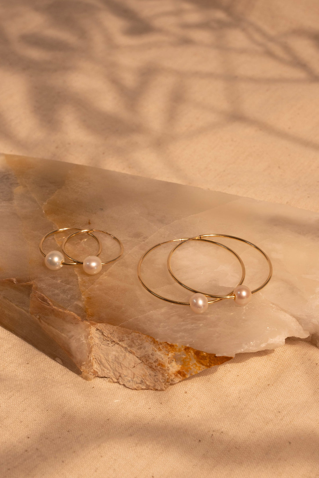24mm Infinity Hoops with White Pearl