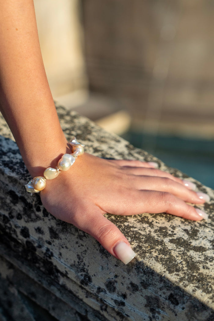 Baroque Pearl Bracelet with Sterling Silver Accents