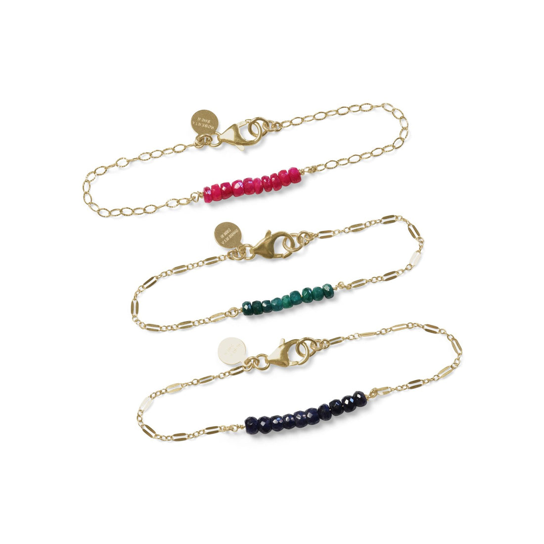Raw Sapphire Stone Bracelet 0n a 7" Gf Chain