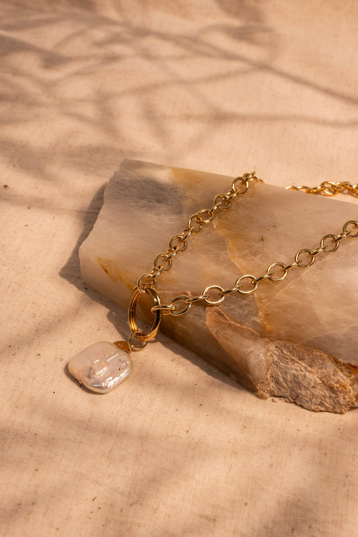 Thick Rolo Chain with Removable Clasp and 4 charms as shown