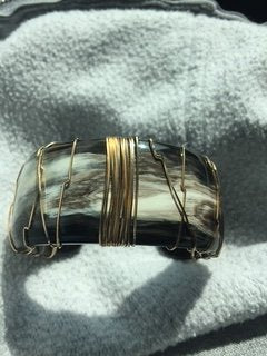 Polished Horn Bracelets wrapped in Gold Fill Wire Collection