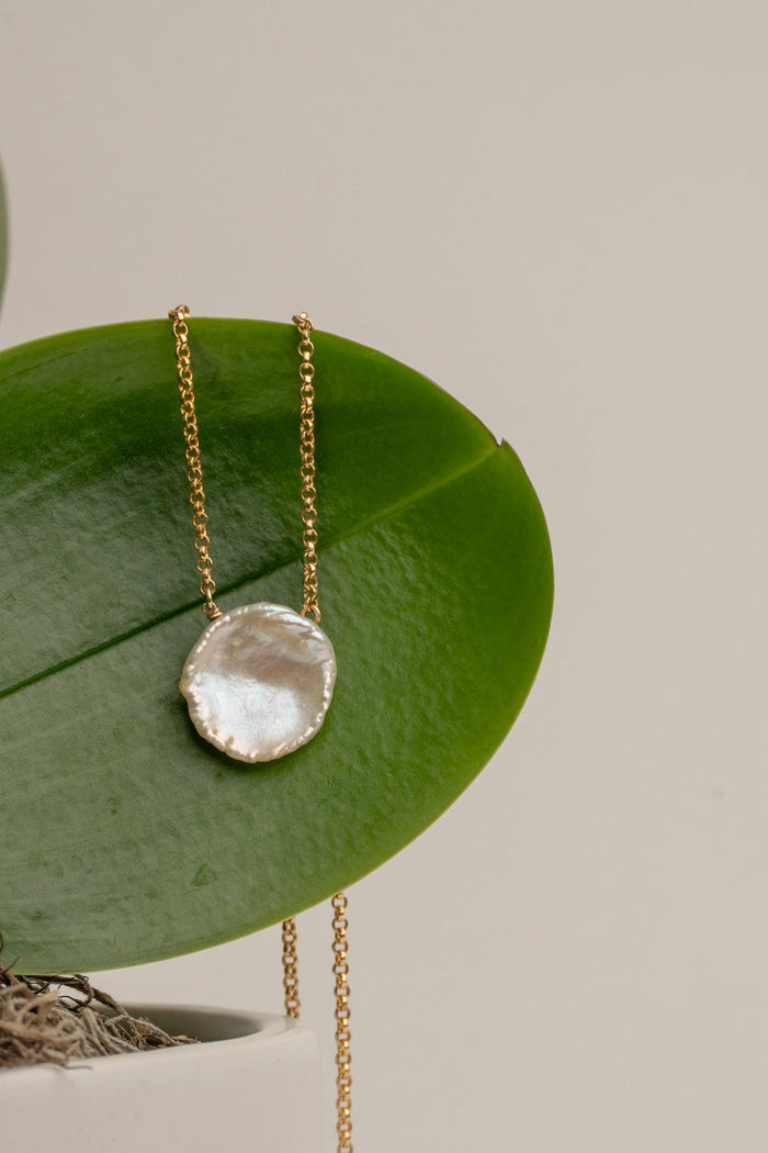 Hand Wrapped Single Gorgeous White Keshi Pearl Necklace