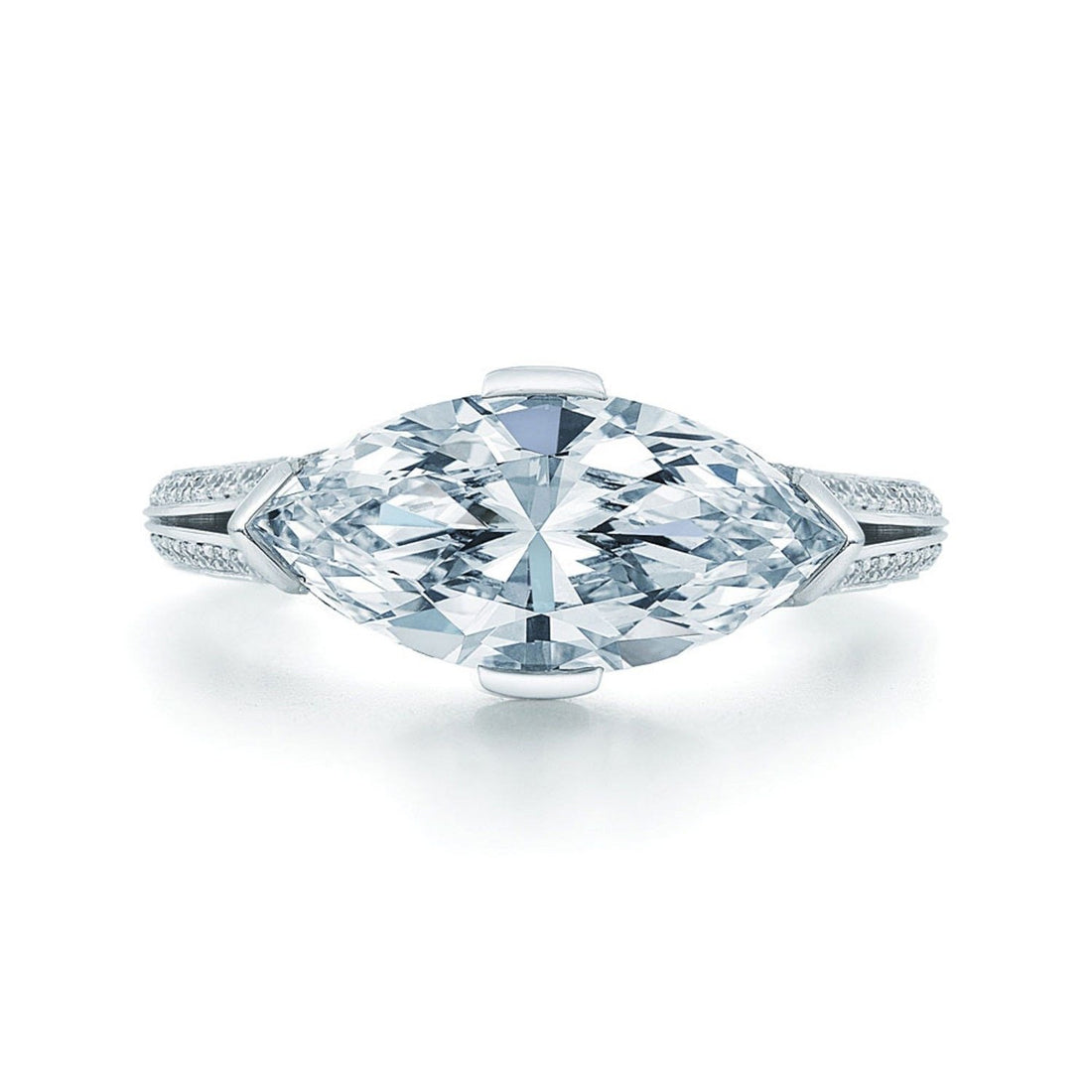 3 Ct East-West Marquise Set in Platinum