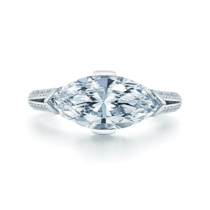 3 Ct East-West Marquise Set in Platinum