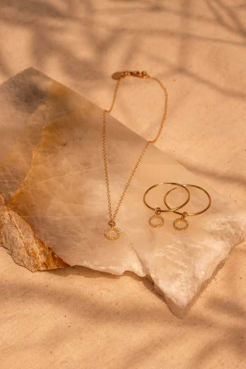 50mm Infinity Hoops with Open Pave Circle