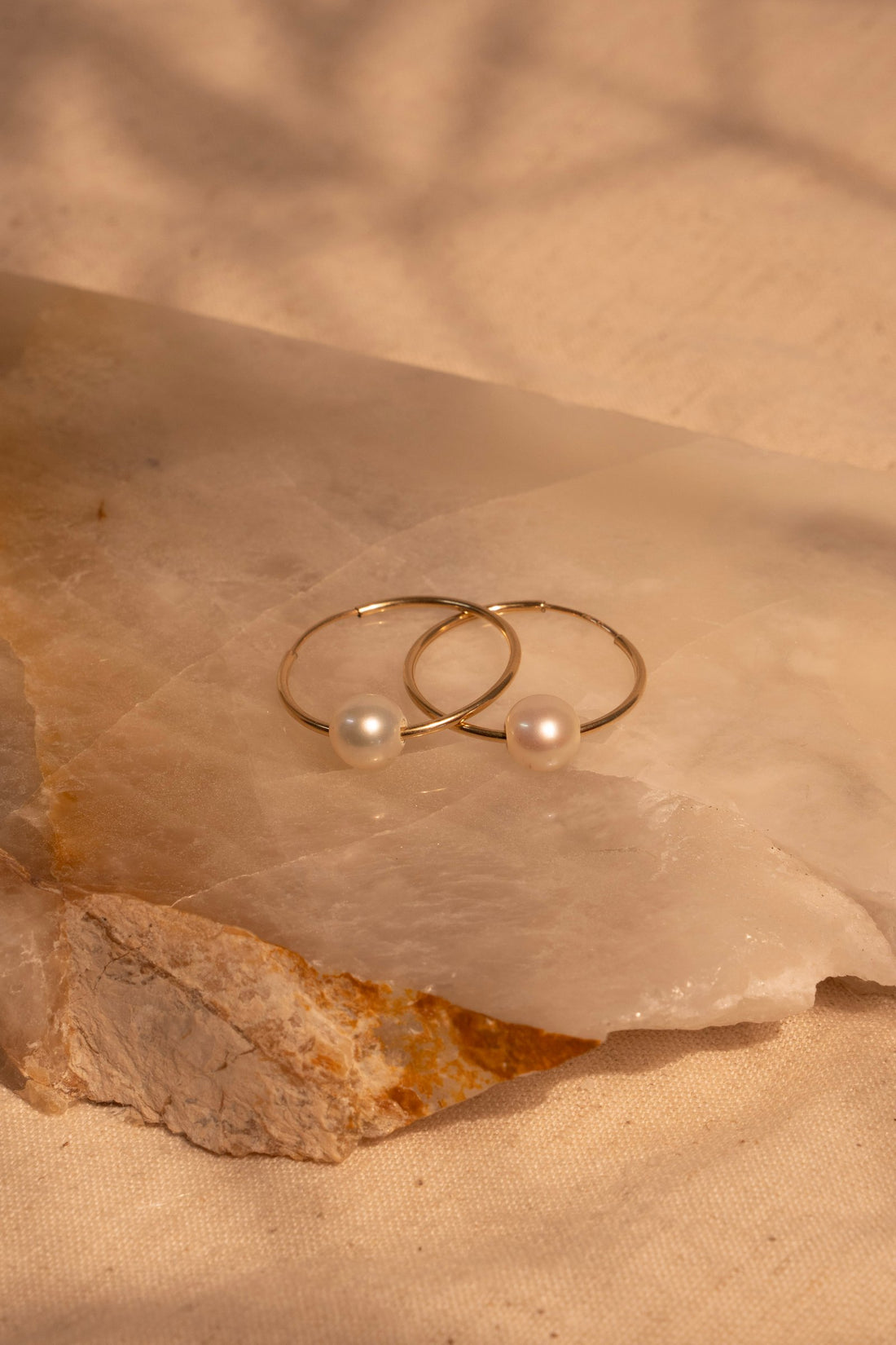 24mm Infinity Hoops with White Pearl