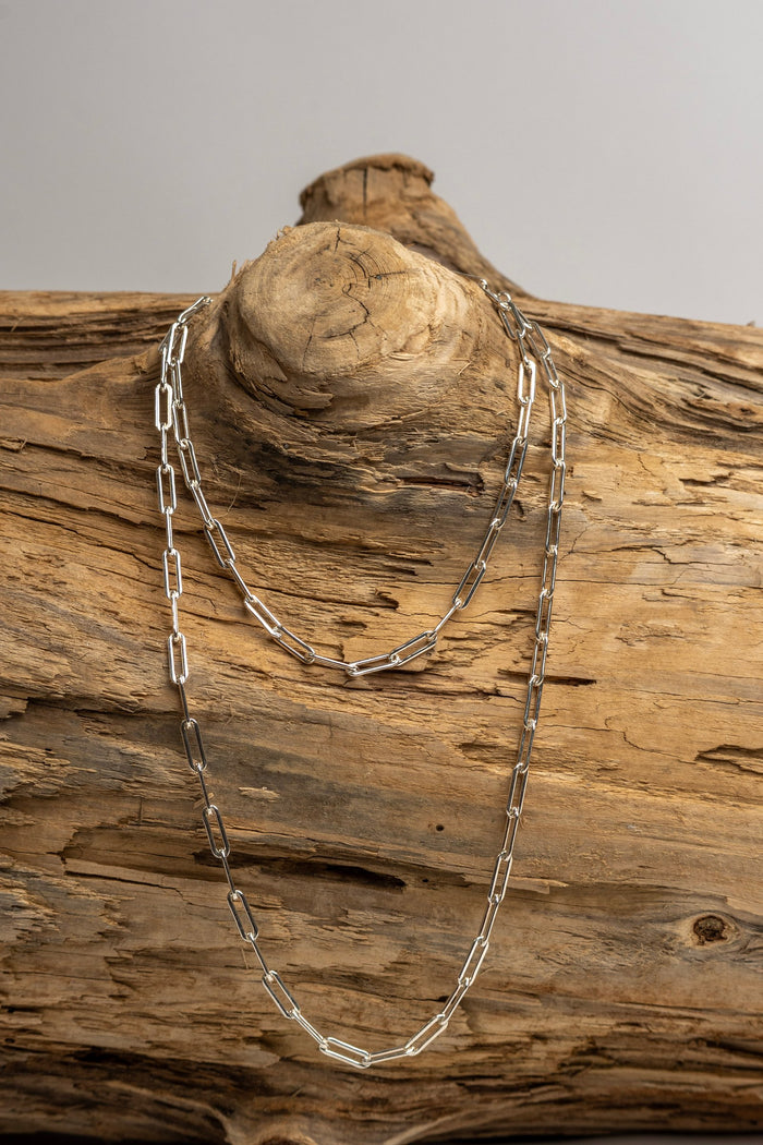 Classic 36" Paperclip Chain Necklace in Sterling Silver